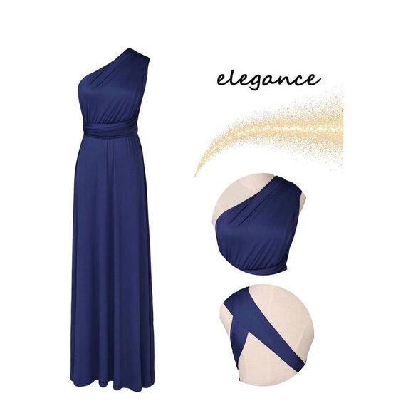 NEW Transformer Evening Long Dress Multi Wrap Convertible Halter Maxi S - Picture 3 of 5